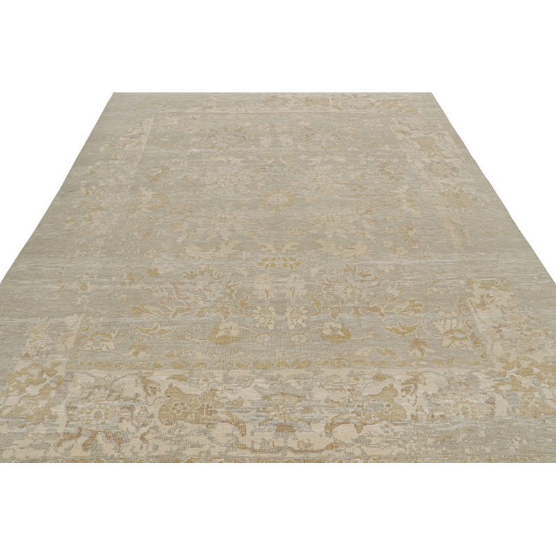 Handmade Silk and Wool Area Rug, Rectangle 7'1" x 9'11"