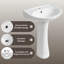Los Flexi 20-Inch Pedestal Sink Combo, Overflow & 1 Faucet Hole, Ideal for Small Bathrooms