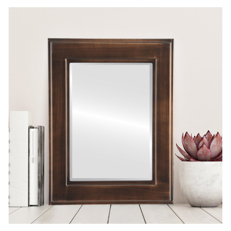 Miroir biseauté Wirksworth, H 21 po x l 17 po, Noir mat