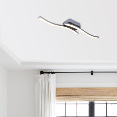 Elwell 2-Light LED Ceiling Light Curved Design Semi Flush Mount