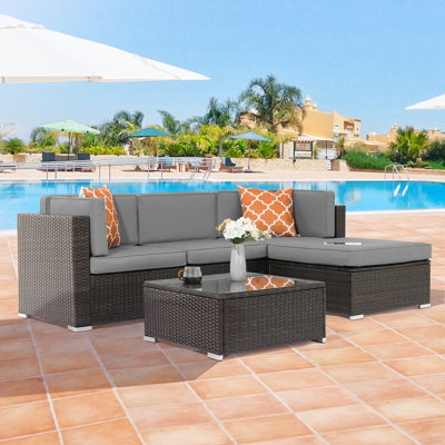 Arron-James 4 - Person Outdoor Seating Group with Cushions