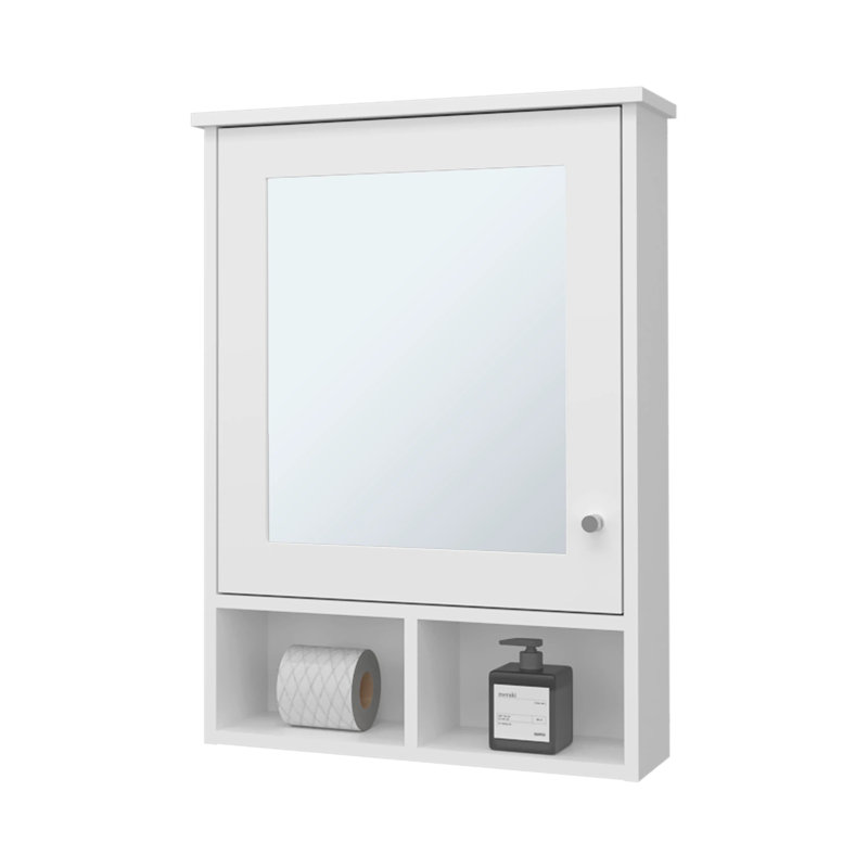 Pharmacie avec porte et miroir inclus, Blanc