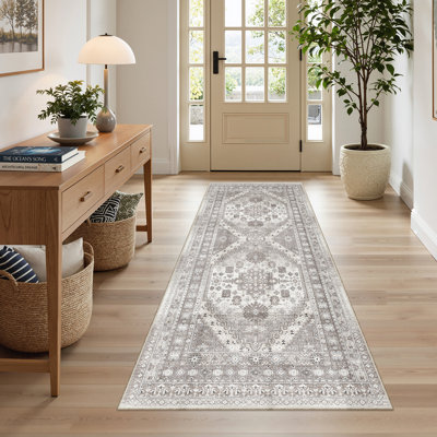 Malaika Machine-Washable Non-Slip Medallion Area Rug