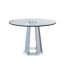 Table de salle à manger moderne en verre trempé rond minimaliste moderne, table en verre avec base ronde, table de cuisine