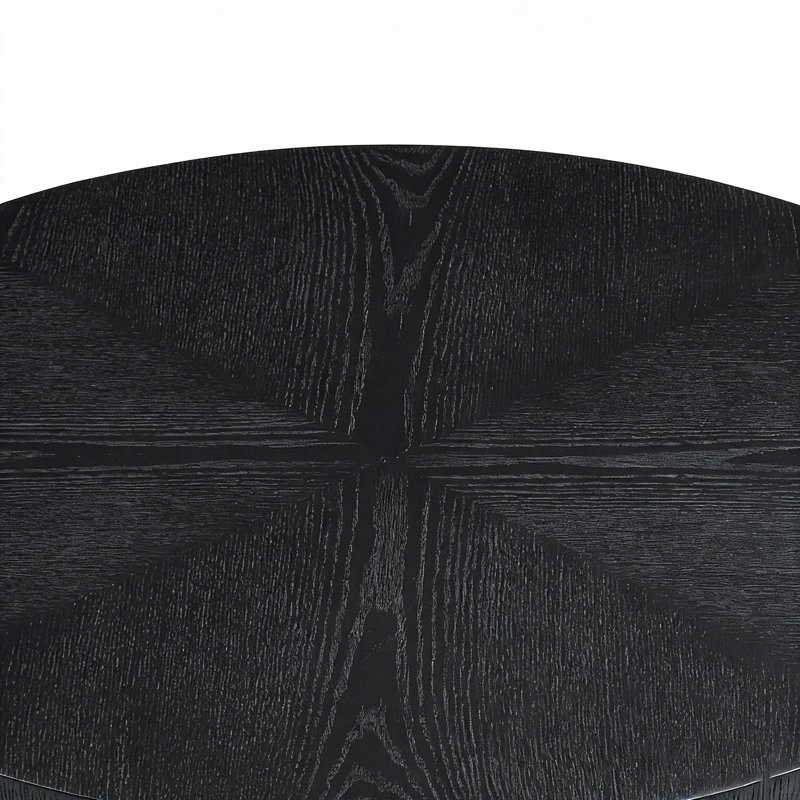 35.43 Inch Modern Round Coffee Table MDF Coffee Table for Living Room,Drum Center Table for Apartment,No Need Assembly,Black