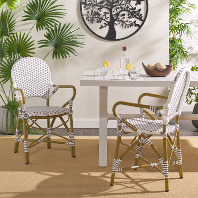 Wilburg Premium All-Weather Wicker Outdoor Stacking Dining Armchair