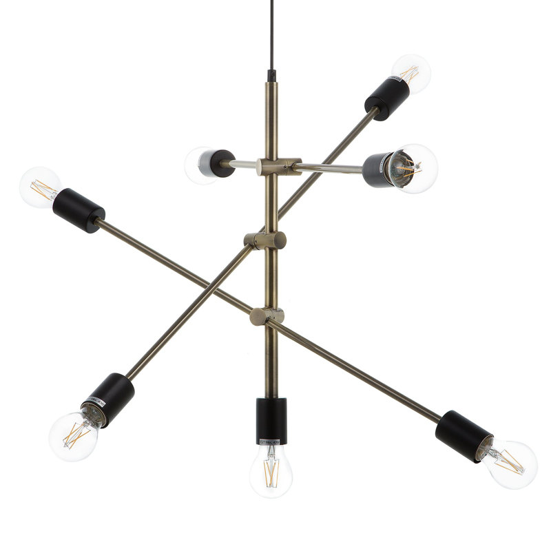 Milano 7 - Light Brass/Black Pendant