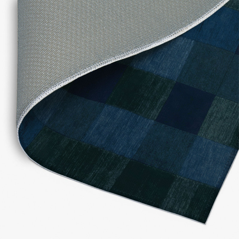 Tapis d'intérieur et d'extérieur à carreaux bleu, Rectangle 4pi x 6 pi