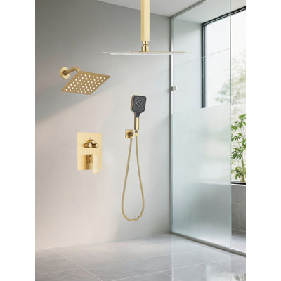 Système de douche thermostatique à 3 fonctions avec 3 jets de pluie à 3 fonctions Rainfall Symphony