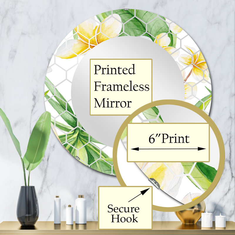 Miroir mural traditionnel Tropical, 32 po x 32 po