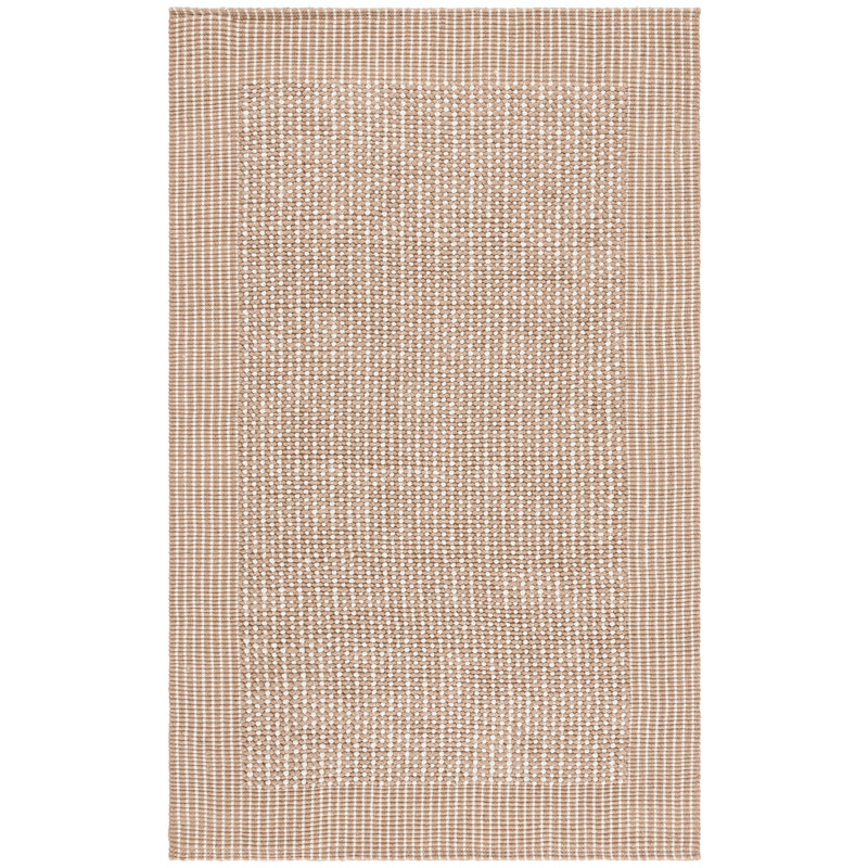 Erroll Pollux Hand Loomed Jute Ivory/Beige Area Rug, Rectangle 5' x 8'