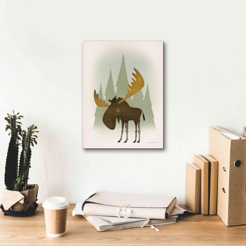 «Forest Moose» par Ryan Fowler, estampe numérique sur toile, H 16 po x l 12 po x P 0,75 po