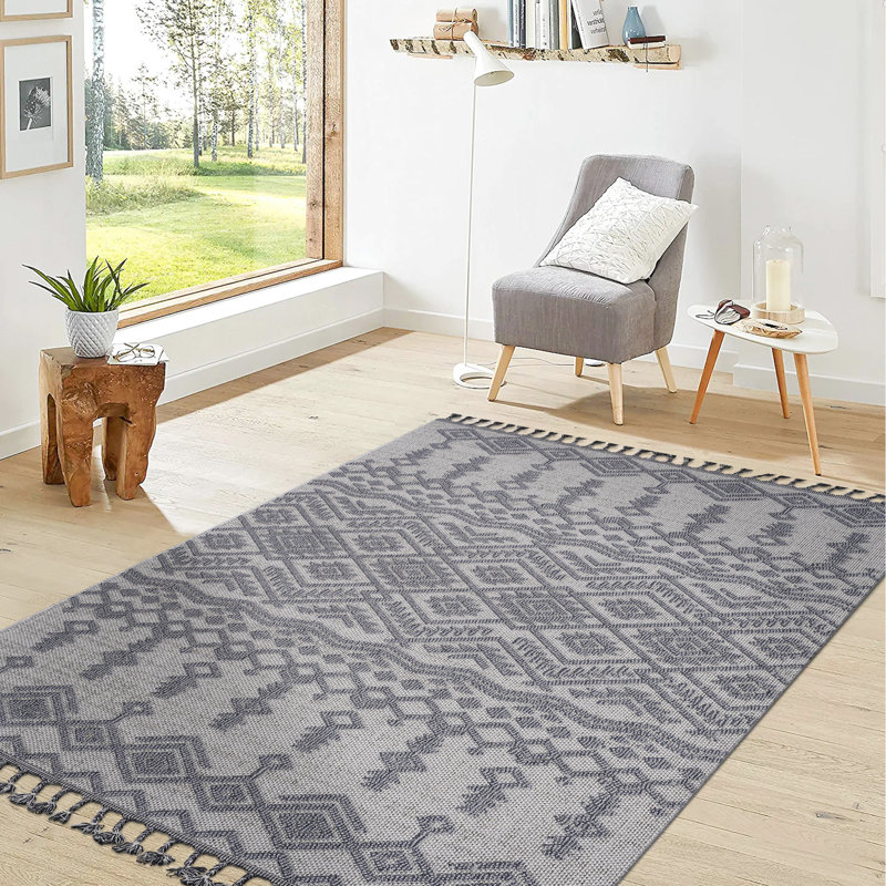 6X9 Area Rug White/Gray, Traditional Style, Stain And Non-Shedding, & Pet-, Medium Pile, Improves Appeal Of Living, Dining, Bedroom White/Gray Rug, Pet Safe, Adds Character To Living Room, Dining