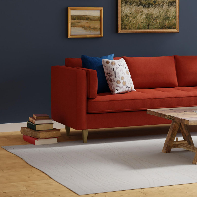 Tapis 100% laine touffeté à la main, Rectangle 7 pi 9 po x 9 pi 9 po