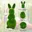 Ornement de jardin en forme de peluche de lapin 9,8 "7,3" vert 2 pièces avec couronne florale