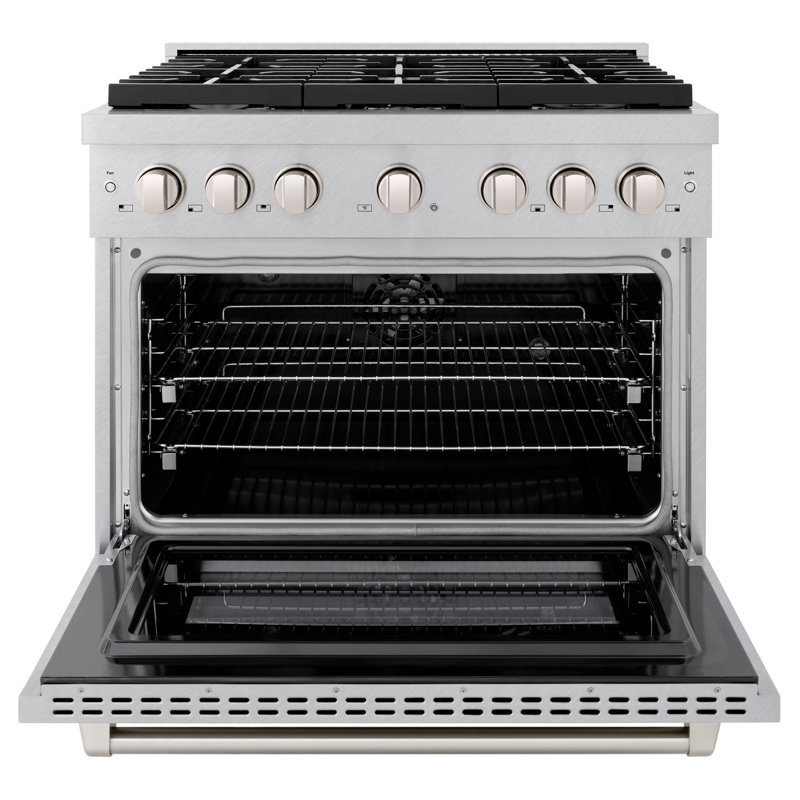 ZLINE 36" Paramount Dual Fuel Stainless Steel Range w/ 6 Burner Cooktop & Convection Oven (SDR36), Electric Oven