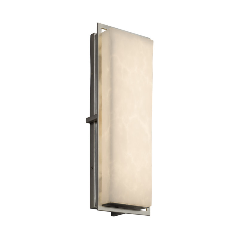 Plafonnier encastré d'extérieur Brey, H18 po x l 6,5 po x P 3,5 po, Nickel brossé