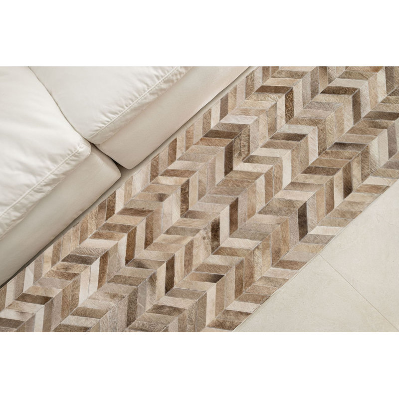 Courtdale Leather Chevron Indoor Rug