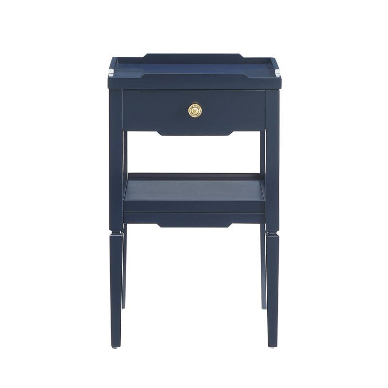 Table de chevet 1 tiroir Modern Foley, Bleu très foncé