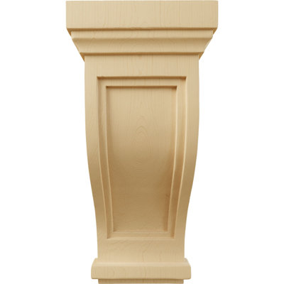 4 3/4"W x 5"D x 10"H Traditional Recessed Corbel, Alder (2-Pack)