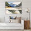 Lac avec paysage de montagne - Peinture sur toile-67444304-67444305