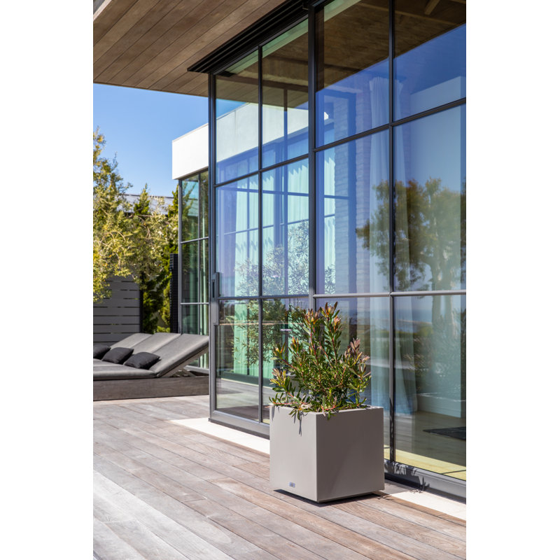 Modern Cube Planter for Outdoor and Indoor Spaces - Gray