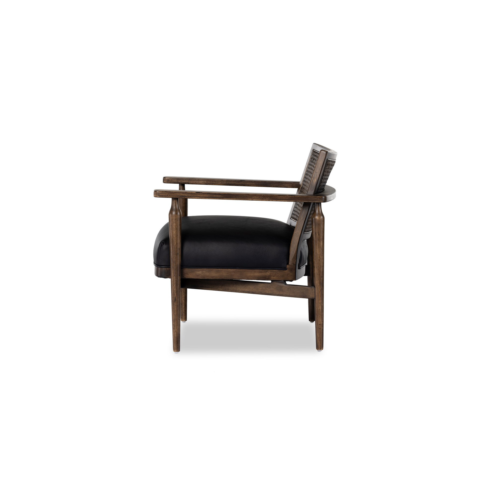 Anasia 30" W Armchair, Carson Black Top Grain Leather