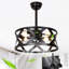 Ventilateur de plafond moderne en cage de 20 po avec ensemble d'éclairage et contrôle APP, ventilateur de plafond industriel en cage noir à 7 pales
