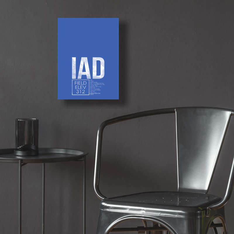 «IAD ATC» par O8, art mural en verre acrylique, 12 po x 16 po, H 16 po x l 12 po x P 0,13 po