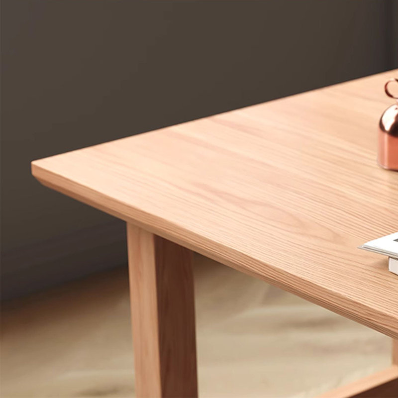 Modern rectangular solid wood dining table set, 29.5"H x 62.9"L x 31.4"W