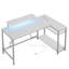 Baford L-Shaped Computer Desk with Power Outlet, Gaming Table with Monitor Stand and Shelves-464828180-464828181