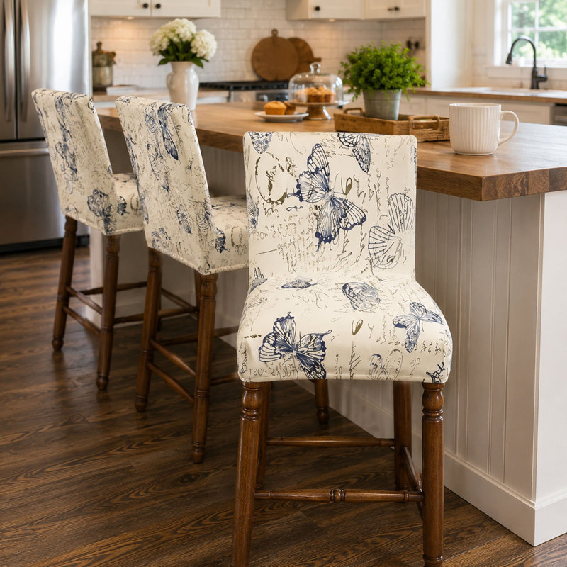 Ensemble de 4 housses de siège de tabouret de bar extensibles