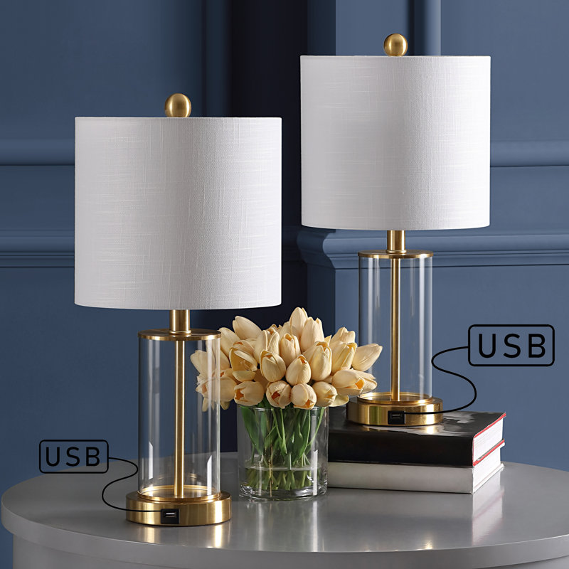 Serkan   USB Table Lamp, Brass Gold