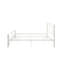 Structure de lit double, métal blanc, structure florale unique, utilisation silencieuse, système de métal sans sommier requis, compatible avec tous les types de matelas, facile à assembler-401256424