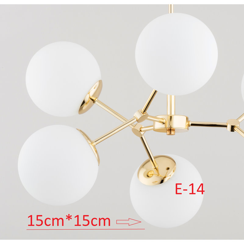 Ambrister 6 - Light Chandelier, Gold, White