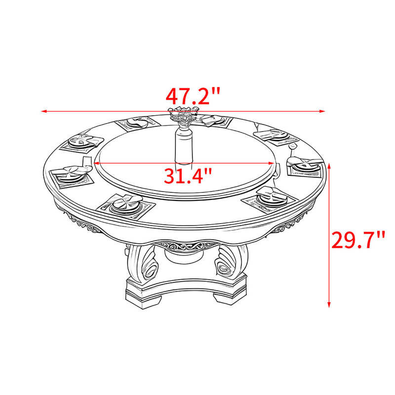 Aibne, 29.7"H x 47.2"L x 47.2"W
