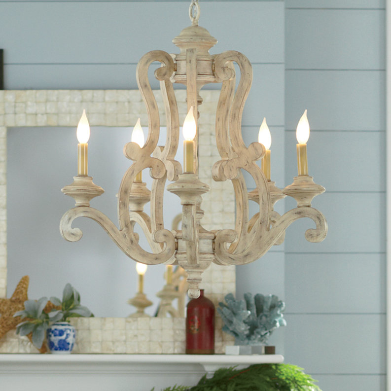 Lustre 5 lumières façon bougie