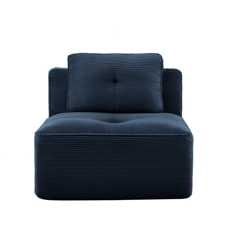 Canapé modulaire en velours côtelé avec accoudoirs - Bleu, Blue
