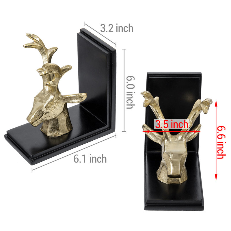 Handcrafted Gold Decorative Book Ends