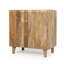 Armoire d'appoint en bois avec rangement, armoire de rangement en bois de manguier rustique avec design cannelé et tablette réglable-1397625075