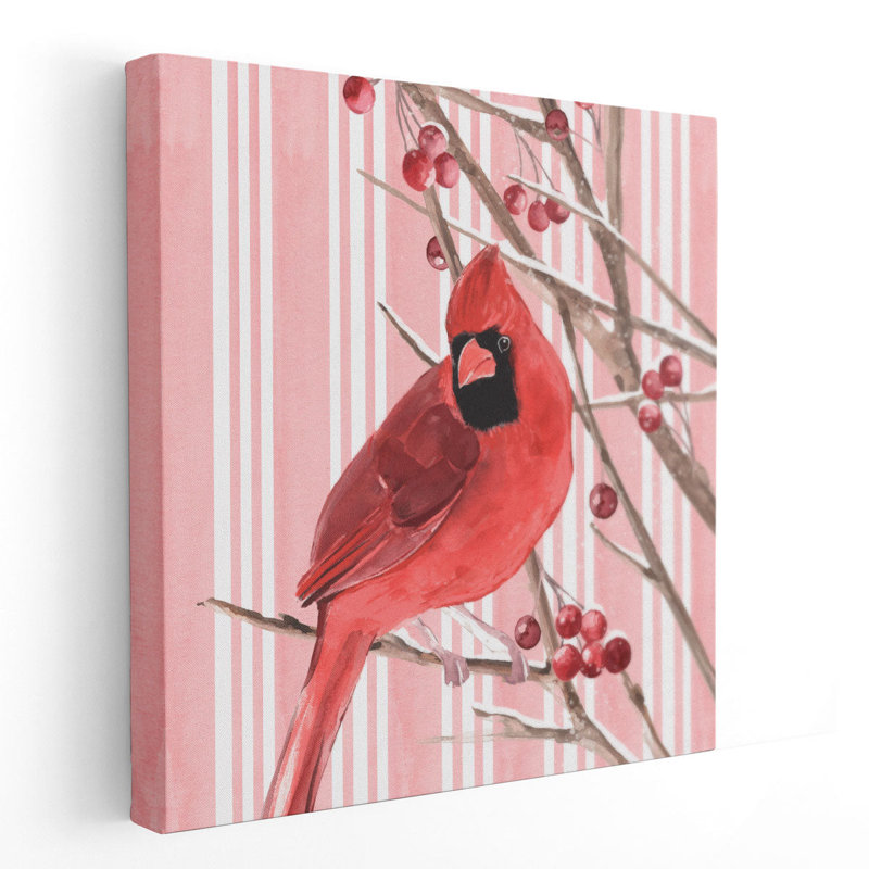 «Winter Cardinal I», reproduction d'art sur toile, H 40 po x l 40 po