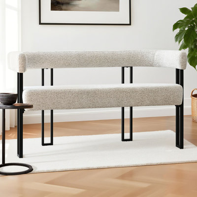 49" Armrest Upholstered Waterfall Entryway / Beroom / Living room Bench
