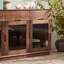 Durable Walnut Cabinet with Glass Door