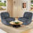Polyester Armless Swivel And Rocking Accent Chair With Footrest-861596648