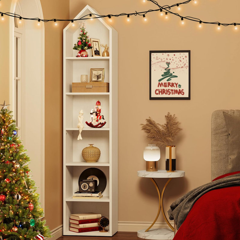 Brynesha 72.8'' H 6-Tier Narrow Bookshelf, Modern Display Shelving Storage Rack, White