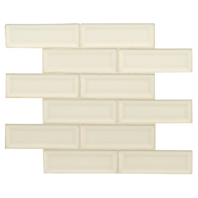 Carreau mural en céramique brillante Celeste Blanc Subway 4 po x 12 po