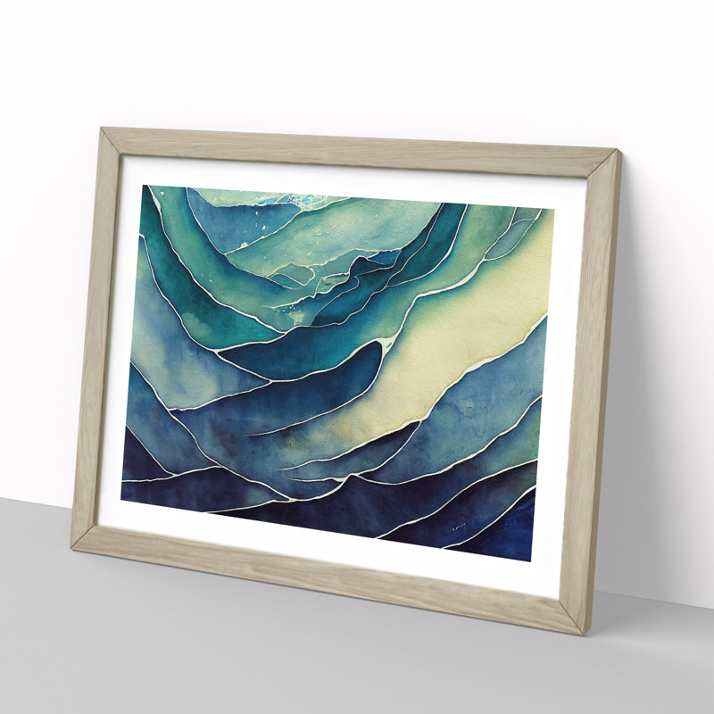 Abstract Ocean Vol.1 - Framed Print, 46cm H x 64cm W x 2cm D, Oak
