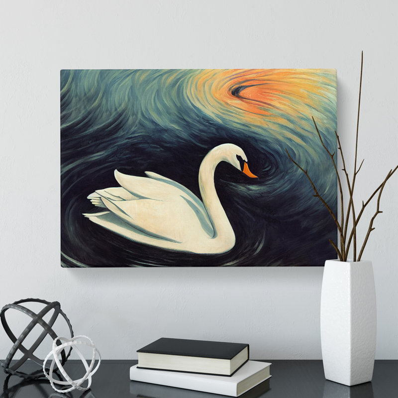Showstopping Swan - Wrapped Canvas, 40cm H x 60cm W x 3cm D