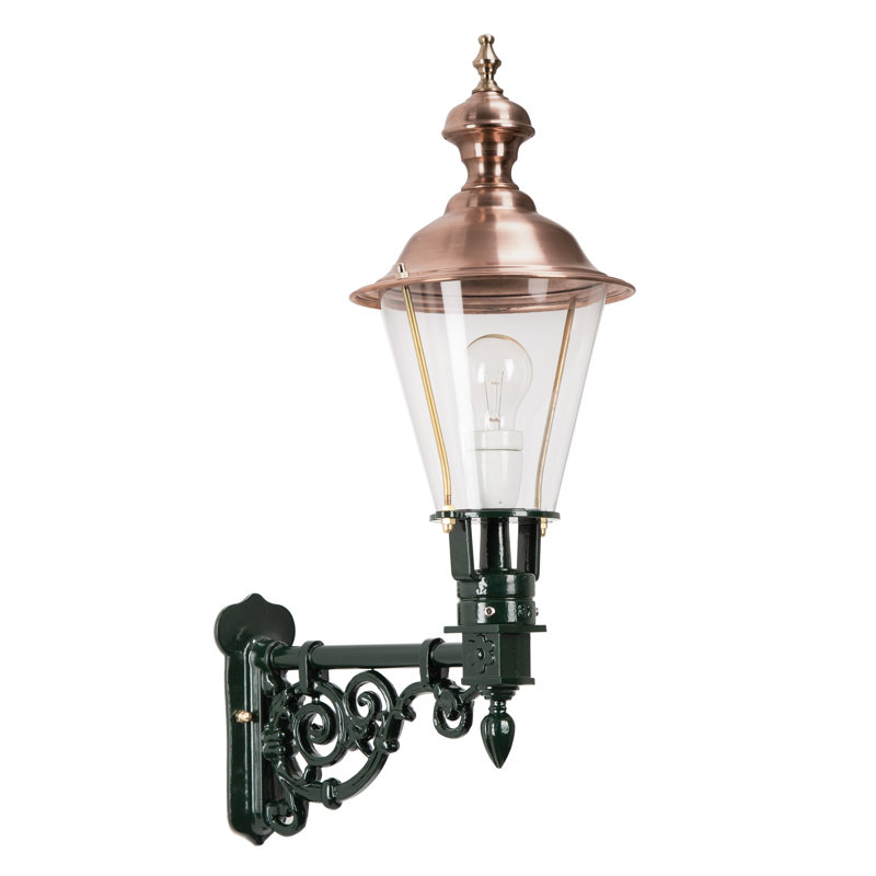 Bicester 45cm H Outdoor Wall Lantern, Green/Copper