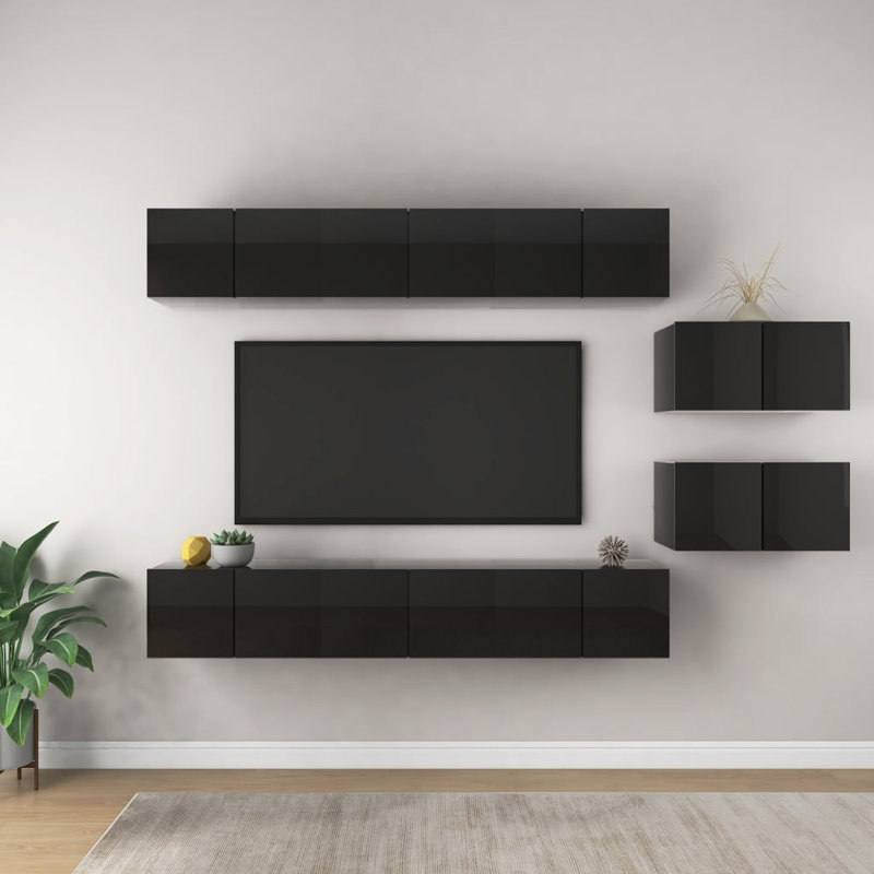 Ginamarie Unfinished Floating Entertainment Centre for TVs up to 88", Sonoma Oak, 180cm